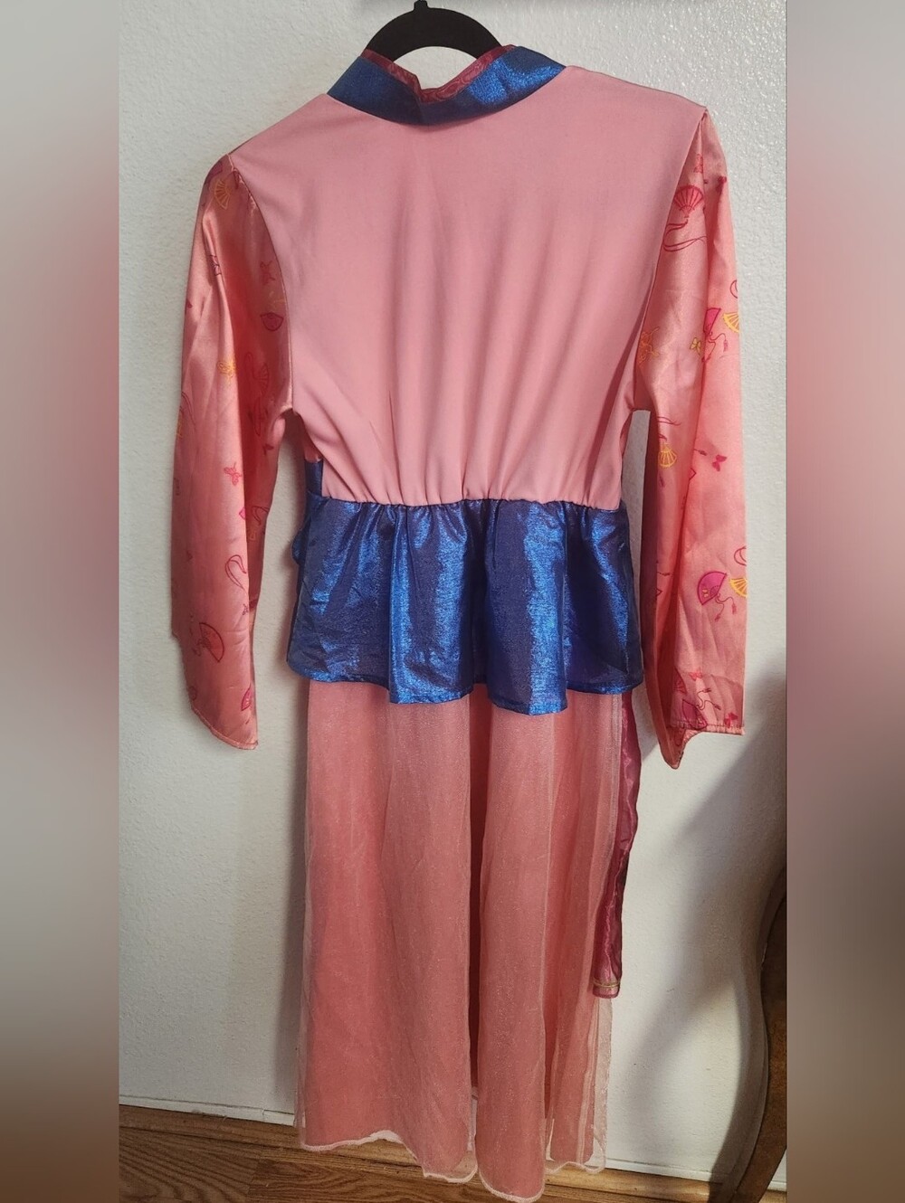 Authentic Disney Store Mulan Princess Costume Dress - Girls Pink & Blue Sz 9/10 - Picture 2 of 4